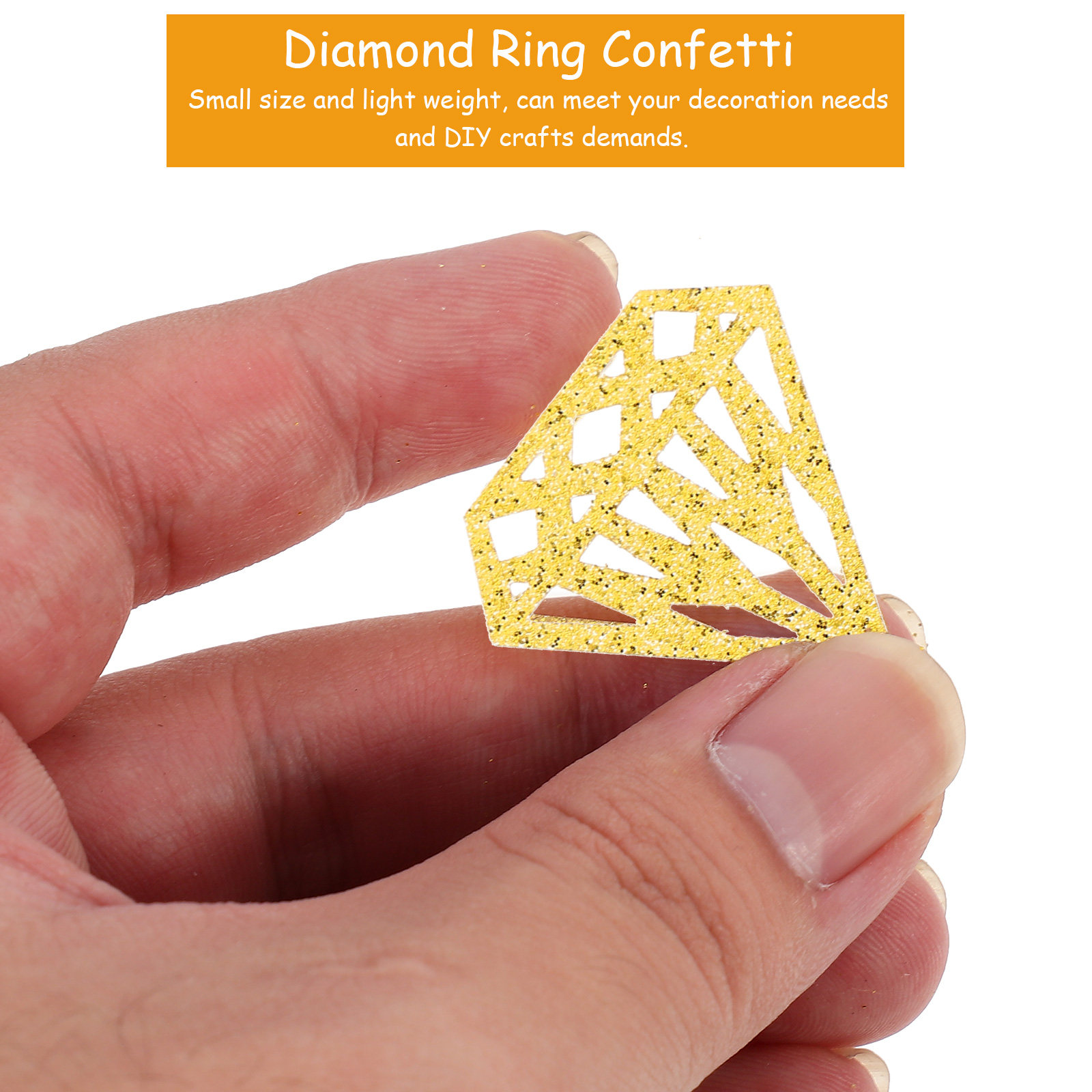 Papercraft Supply Confetti - 300 stuks verlovingsring confetti holle diamantvorm