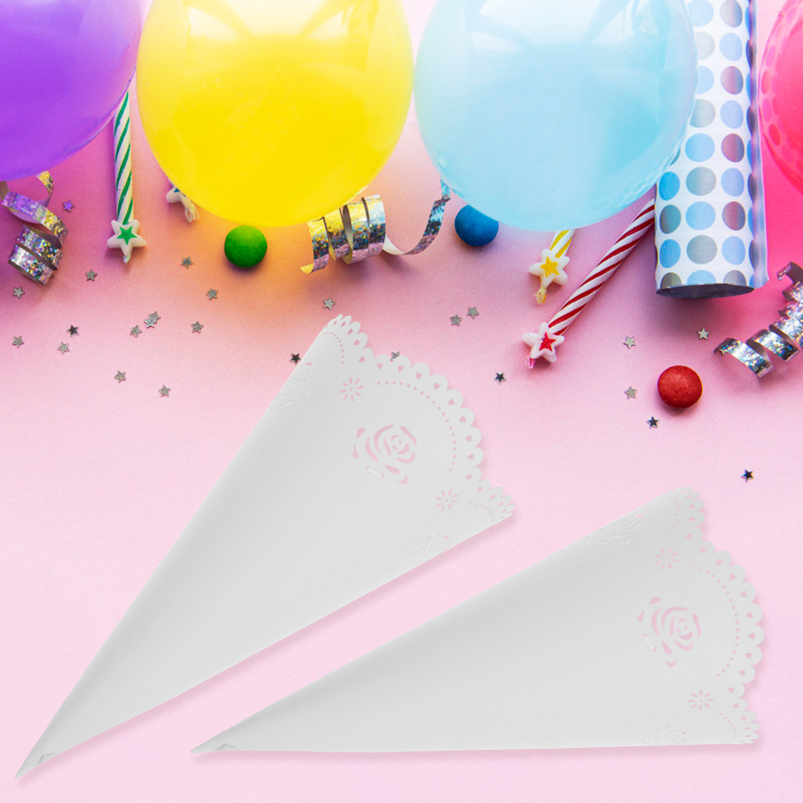 Papercraft Supply Confetti - 20 stuks papieren confettihouders, dikke bloembladvormige