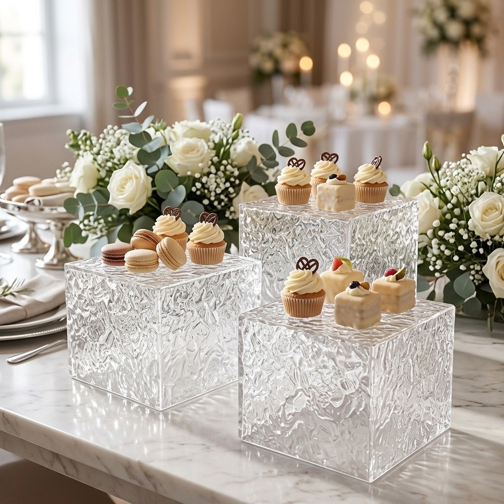 Cupcake Stand Tier - Meerlaags, transparant presentatiestandaard met een gehamerde