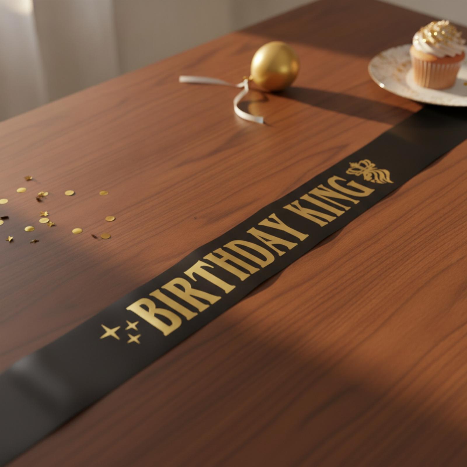 Birthday Sash Glitter - Verjaardagskoning Feestkroon Glitter Stoffen Sjerp voor