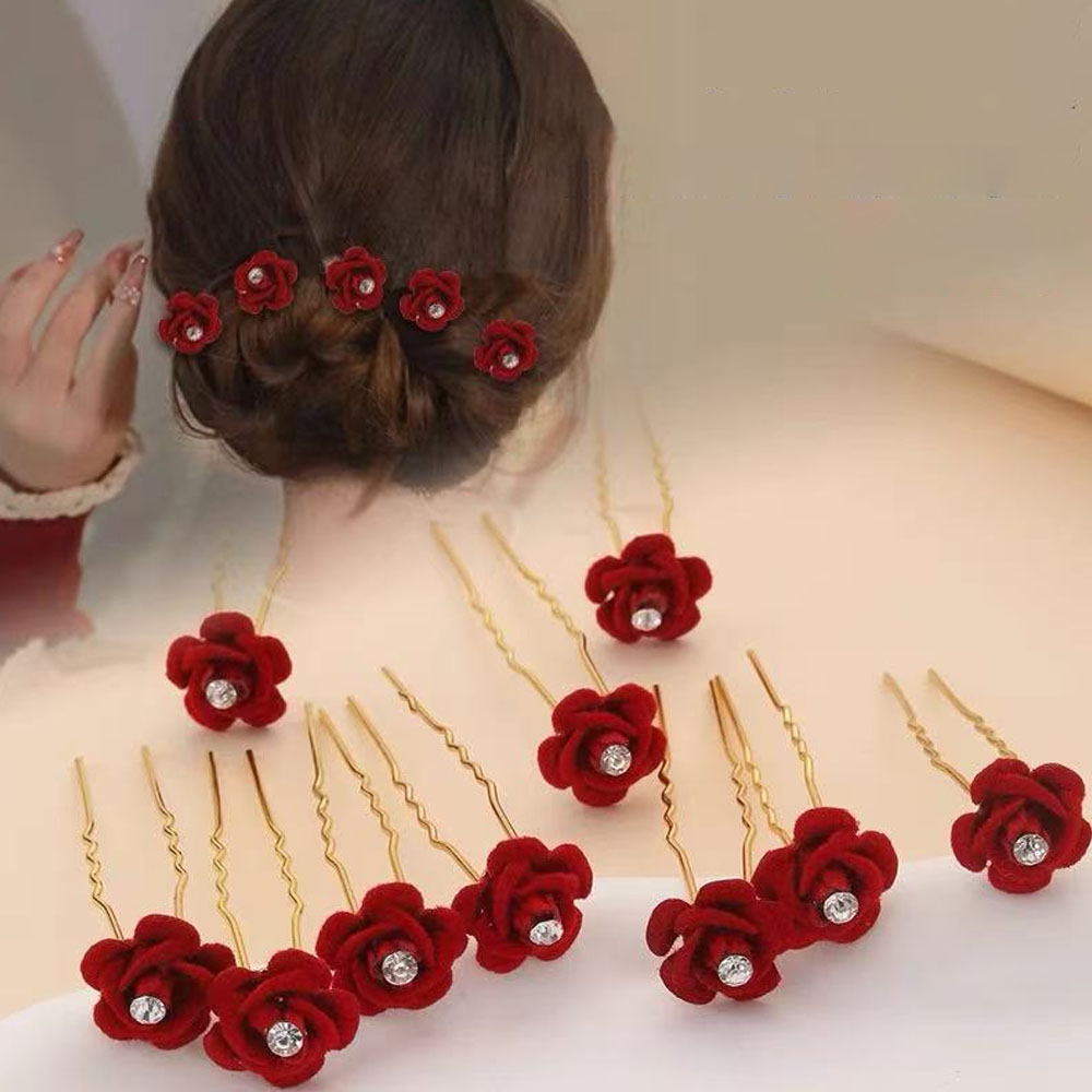 Event Suppliers - 10 Stuks Rose Haaraccessoires Bruiloft Bruid