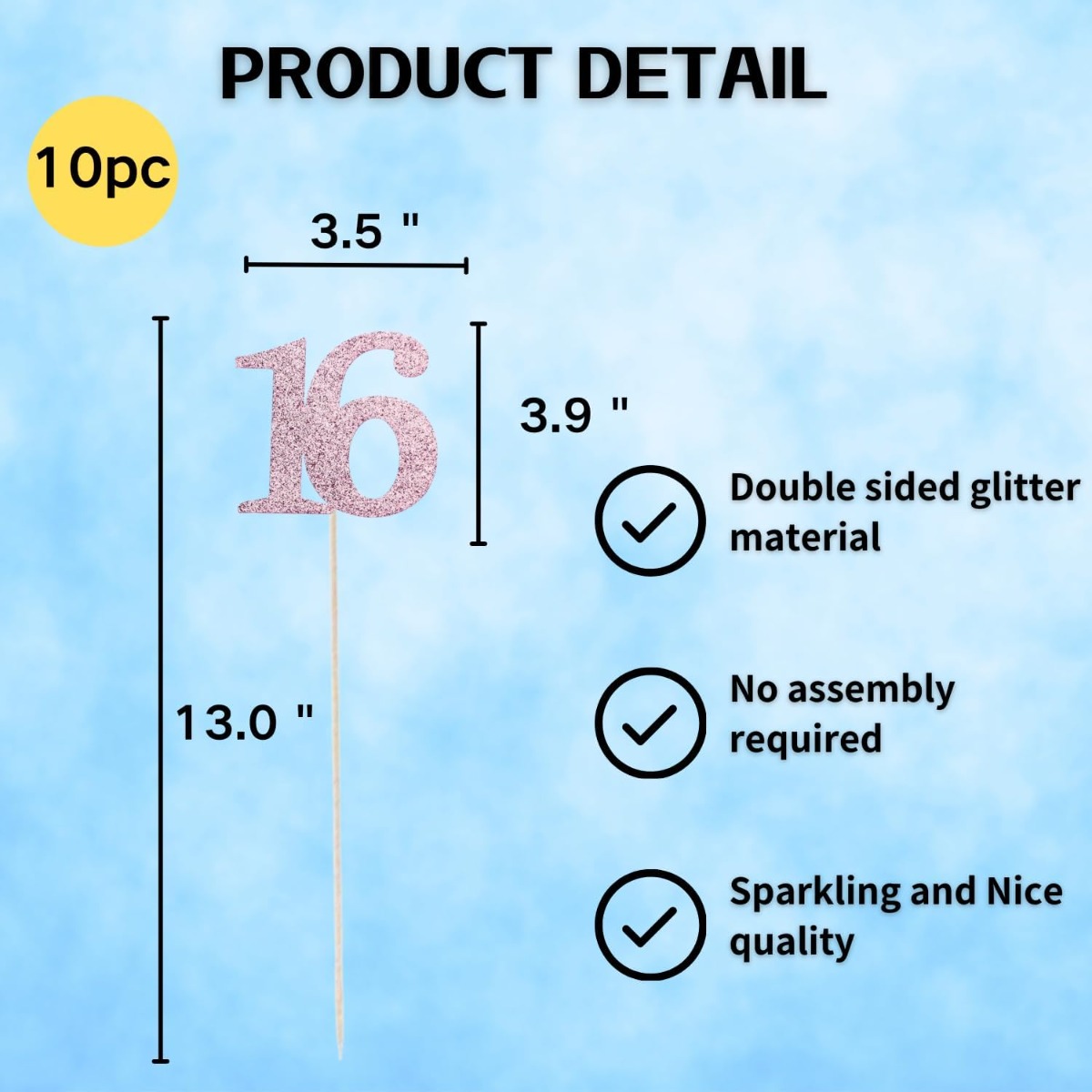 10-pack dubbelzijdige glitter  - Centerpiece Stick recensie en prijs