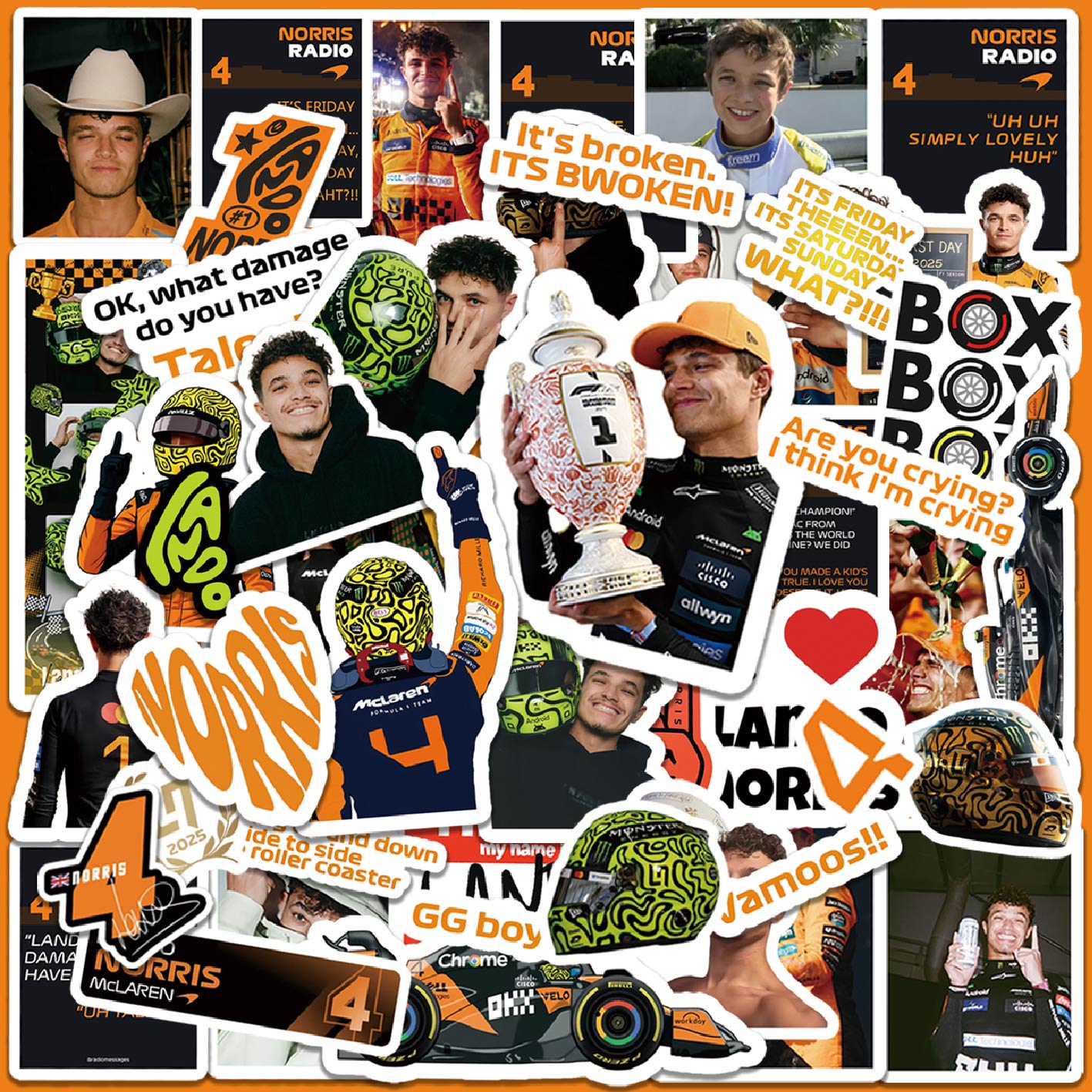 5-6 vellen F1-stickers, Norris - Supply Event recensie en prijs
