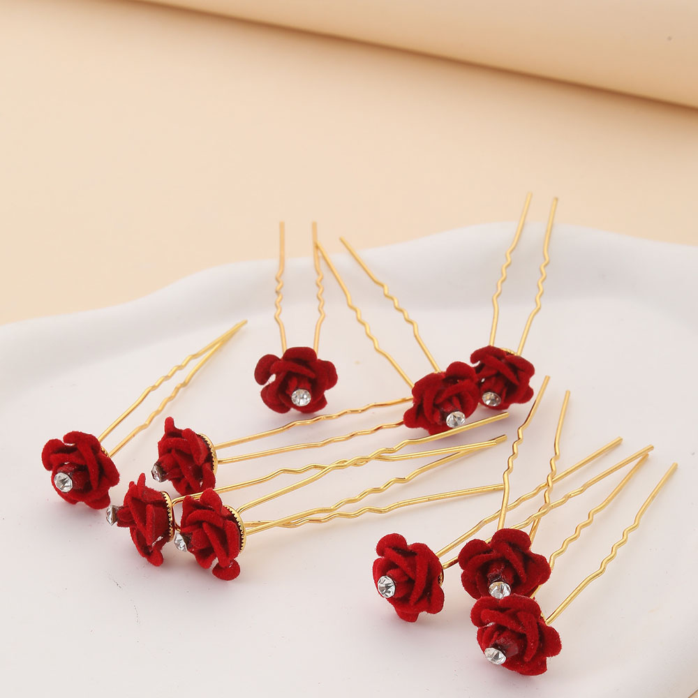 10 Stuks Rose Haaraccessoires  - Event Suppliers recensie en prijs